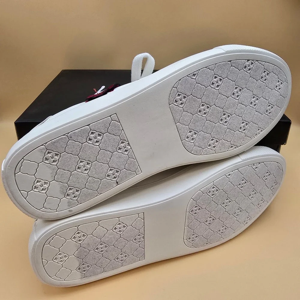 Nanette Lepore Wildflower‎ Sneakers Womens 8M White Embroidered Floral Butterfly